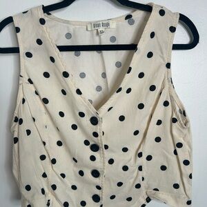 Sloan Rouge Polka Dot vest  - Cream and Black